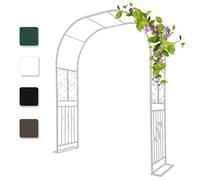 Arche de jardin en métal de 2,3 m et treillis pour plantes grimpantes, arche de mariage pour cérémonie en plein air, décoration de cour en noir, vert foncé, blanc, bronze, 7 x 0,9 x 2,3 m