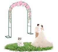 Arche de jardin en métal de 260 cm, treillis vert pour plantes grimpantes, arche de rose de mariage, tonnelle décorative d'extérieur pour jardin, support robuste pour vignes et fleurs
