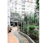 Arche de jardin en métal demi-arche 60/90/120/150/180/220 cm, treillis for rosiers, tonnelle for jardin, pelouse, patio, cour, tube en acier et résine noir de 20 mm d'épaisseur(White,LxHxW220x240x40cm
