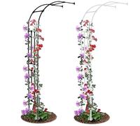 Arche de jardin en métal - Demi-arche robuste et résistante aux intempéries pour plantes grimpantes et décoration de jardin, 260 x 240 cm - Parfait pour les mariages et les espaces extérieurs