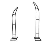 Arche de jardin en métal en forme de lune for cérémonie de mariage, plantes grimpantes de jardin extérieur/intérieur, parfaites for la décoration de mariage et de fête d'anniversaire(Black,2.1+2.4M)