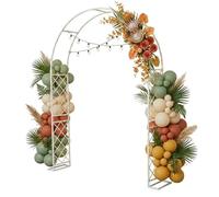 Arche de Jardin en Métal Extérieur, 140x220cm 370x240cm Support Treillis pour Plantes Grimpantes, Tuteur Rose Arceau Robuste pour Décoration Mariage et Pergola(Blanc,W200 x H240cm)