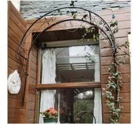Arche de jardin en métal for rosiers grimpants, tonnelle semi-circulaire murale, pergola, arche for fenêtres, portes, entrées, structure de support for plantes extérieures(Black,150 x 21 x 147cm)