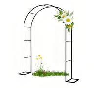 Arche de jardin en métal galvanisé pour plantes grimpantes et plantes grimpantes - Arche en acier robuste pour vignes et fleurs - Dimensions : 200 x 230 cm - Noir