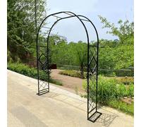 Arche de jardin en métal, hauteur de l'allée 2,3 m/2,7 m, arche de support, tonnelle, décoration de jardin pour plantes grimpantes, pergola (couleur : noir, taille : 10,5 x 2,7 m)