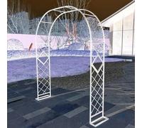 Arche de jardin en métal, hauteur de l'allée 2,3 m/2,7 m, arche de support, tonnelle, décoration de jardin pour plantes grimpantes, pergola (couleur : blanc, taille : 12,5 x 2,3 m)