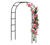 Arche de jardin en métal noir Arche de jardin à cadre en acier pour plantes grimpantes, roses, intérieur/extérieur, idéale pour arrière-cour, pelouse, patio, cour, décorations de mariage