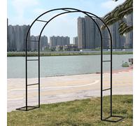 Arche de jardin en métal noir pour mariage, pergola tonnelle avec cadre en acier, arche décorative d'extérieur pour jardin, terrasse, pelouse, cour - Plusieurs (140 x 230 cm à 280 x 220 cm)