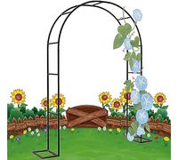 Arche de Jardin en Métal Noir Solide pour Plantes Grimpantes Anti-Déformation Treillis Résistant aux Intempéries pour Jardin Patio Décoration Mariage,140×230×40cm