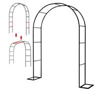 Arche de jardin en métal noir - Treillis de mariage avec base amovible Support pour plantes d'extérieur DIY Décoration de jardin résistante aux intempéries Taille : 3,5 m x 2,2 m x 40 cm
