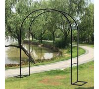 Arche de jardin en métal - Pergola - Arche de rosier - Arche de plantes grimpantes résistante aux intempéries pour une utilisation en extérieur avec des bases solides - Arche noire - 240 x 220 cm (l x