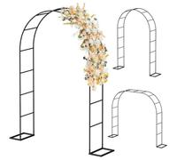 Arche de jardin en métal pour mariage avec base librement assemblée pergola pour plantes grimpantes, décoration de mariage, tonnelle, décoration d'événement extérieur, arche de jardin élégante