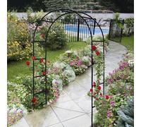 Arche de jardin en métal pour mariage et décoration extérieure - Structure en acier de 200 à 350 cm de large, parfaite pour les cours, pelouses, patios, finition noire (L29 x H7.0.6 m)
