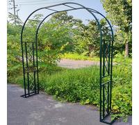 Arche de jardin en métal pour plantes grimpantes, 260 cm x 230 cm, tonnelle de mariage, pergola verte robuste pour roses, grande taille de 140 à 340 cm, structure en acier