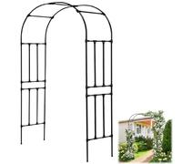 Arche de jardin en métal pour plantes grimpantes, arche en treillis, support de plantes d'extérieur, 120-280 cm de large, tonnelle de jardin noire pour balcon et terrasse (l 180 x H 240 cm)