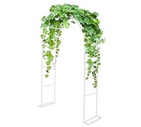 Arche de jardin en métal pour plantes grimpantes - Blanc - Pergola - Arche de mariage - Réglable - Hauteur : 200220 cm - Largeur : 80350 cm - Structure métallique durable