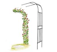 Arche de jardin en métal pour plantes grimpantes, demi-arche, treillis et portail, largeur réglable 60 à 300 cm, hauteur 240 cm (l 270 x H 240 cm), parfait pour la décoration extérieure