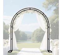 Arche de jardin en métal pour plantes grimpantes, roses et mariages - Assemblage facile - Pergola avec base pour terrasse et décoration d'événement - Noir - 100 x 220 x 40 cm