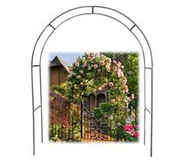 Arche de jardin en métal pour plantes grimpantes, roses et pergolas - Support de treillis de 2,4 m pour vignes - Tonnelle de jardin pour décoration extérieure et croissance des plantes
