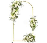 Arche de jardin en métal pour plantes grimpantes & s mariage support pergola fond floral finition or 220 x 120 cm parfait pour la décoration extérieure