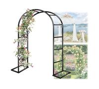 Arche de jardin en métal pour plantes grimpantes - Support solide pour roses et vignes - Décoration d'arche de jardin noire 3 x 2,2 m - Treillis extérieur pour la conception de jardin