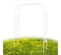 Arche de jardin en métal pour plantes grimpantes, treillage de mariage réglable de 120 à 300 cm, robuste pour extérieur/intérieur, blanc, support pour fleurs et vignes (l 2 x H 2,40 m)