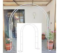 Arche de jardin en métal pour plantes grimpantes, treillis d'arche de mariage, arche décorative pour jardins et événements, 1,8 x 2,2 m, décoration de jardin blanche, parfaite pour les mariages et les