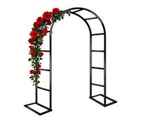 Arche de jardin en métal pour plantes grimpantes, treillis pour roses et fleurs, support de décoration de mariage, largeur réglable 1,44 m, noir, 3,5 x 2,5 m, pergola design