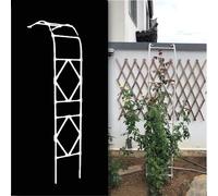 Arche de jardin en métal pour roses - Treillis intérieur/extérieur - Demi-côté - Support pour plantes grimpantes - Blanc - 2,4 m - Parfait pour la décoration de jardin et la croissance des plantes