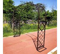 Arche de jardin en métal pour une utilisation en extérieur, arche de support de pergola pour rose, treillis en fer pour plantes grimpantes, décoration de patio (couleur : marron, taille : 12,5 x 2,3 m