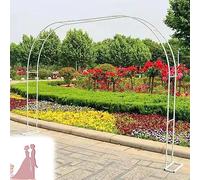 Arche de jardin en métal résistant aux intempéries avec cadre en acier pour plantes grimpantes, pergola autoportante, disponible en 1,2 m à 3,5 m de largeur, finition blanche élégante, 1,4 m x 2,3 m