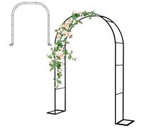 Arche de jardin en métal résistant aux intempéries - Support pour toile de fond de mariage Noir 2 m x 2,3 m x 25 cm Parfait pour les événements en plein air et la décoration de jardin