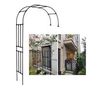 Arche de jardin en métal résistant aux intempéries - Treillis pour plantes grimpantes - Demi-arche latérale - Tailles réglables de 12 x 18 cm à 18 x 20 m - Finition noire