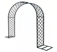 Arche de jardin en métal robuste - 120-200 cm de large, treillis noir, 2 x 2,4 m, support d'escalade pour vignes, parfait pour la décoration de patio et de cour