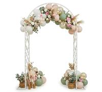 Arche de Jardin en Métal Robuste, 120x230cm 200x230cm 340x230cm Treillis Support pour Plantes Grimpantes, Rosiers Arceau Extérieur pour Décoration de Pelouse Terrasse(Blanc,W340 x H230cm)