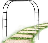 Arche de jardin en métal robuste de 2,4 m, cadre en acier, résistant aux intempéries, support d'escalade pour roses, vignes et fruits, utilisation en intérieur/extérieur, 1,4 m x 2,3 m (l x H)