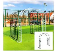 Arche de jardin en métal robuste et autonome avec base résistante aux intempéries - Support pour plantes grimpantes - Treillis réglable - 1,4 à 3,4 m - Vert - 1,8 x 2,4 x 0,4 m