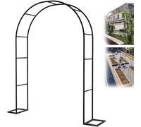 Arche de jardin en métal robuste pour plantes grimpantes - Grande tonnelle de rose - Décoration de mariage - 140 cm - 180 cm - 240 cm - Noir - Support robuste - 2,4 x 2,2 m