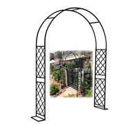 Arche de jardin en métal robuste pour plantes grimpantes, tonnelle d'extérieur antirouille pour roses, hauteur réglable de 240 cm, noir, 350 cm de large, parfait pour les jardins de fleurs