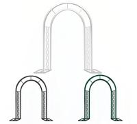 Arche de jardin en métal robuste pour plantes grimpantes - Treillis de roses - Décoration de fête extérieure - Diamètre du tuyau de 20 mm - Disponible en blanc/noir/vert foncé - 180 x 230 cm
