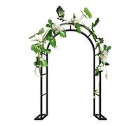 Arche de jardin en métal robuste - Réglable de 80 à 350 cm de large - Treillis rond pour mariage extérieur - Pergola tonnelle pour vignes grimpantes - Acier noir (L 350 x l 40 x H 220 cm)