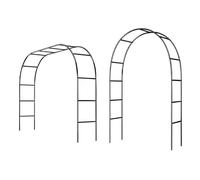 Arche de jardin en métal - Tonnelle de mariage en fer - 280 à 120 cm de large - Support pour plantes pour jardin et balcon - Treillis noir et vert - Pour décoration extérieure (2,40 x 2,20 m)