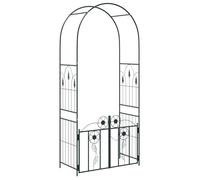 vidaXL Arche de jardin Uni Noir 102 x 50 x 218 cm – jardinières rectangulaires, matériaux durables