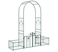 vidaXL Arche de jardin Uni en métal – 102x50x218 cm – Vert, finition peinte, structure solide