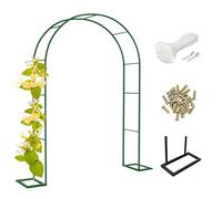 Arche de Jardin en Treillis avec Base de Support d'escalade pour Raisins, concombres, Roses et Plus Encore, Hauteur réglable de 200 à 350 cm, Verte, Parfaite pour la décoration du Jardin et