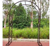 Arche de Jardin en Treillis métallique pour rosiers, Arche pour Mariage en extérieur, Hauteur 2,3 m, Support pour Plantes, pergola de Jardin, Assemblage Libre (Couleur : Noir, Dimensions : l 140