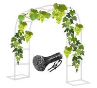 Arche de Jardin Extérieur pour Rosiers et Plantes Escaladeurs - 200/220/230cm Pergola Blanc Décoration Mariage Intérieur/Extérieur, Gloriette de Jardin Exterieur (180W x 220H)