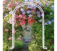 Arche de jardin extra large 300/350 cm - Tonnelle pour plantes grimpantes et supports de roses - Élégante décoration de jardin noire, verte et blanche 3 m x 2,2 m