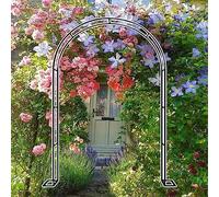 Arche de jardin extra large 300/350 cm - Tonnelle pour plantes grimpantes et supports de roses - Élégante décoration de jardin noire, verte et blanche 3 m x 2,2 m