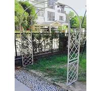 Arche de Jardin Fer forgé 140cm 180cm 220cm 260cm 370cm Arceau métal pour Rosiers Grimpantes Arche de Mariage Exterieur Noir Blanc (Color : Blanc, Size : 220cm x 250cm)
